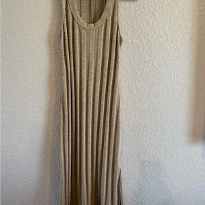 H&M Tan Ribbed Maxi Dress
